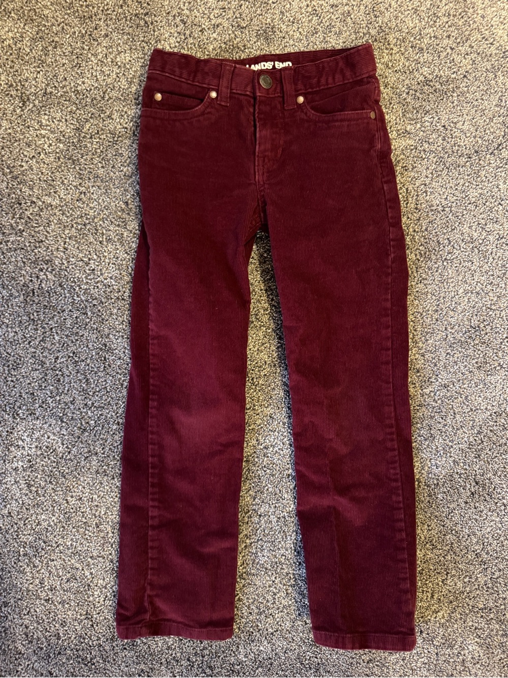 Lands' End Girls Straight-Leg Corduroy Jeans in Burgundy